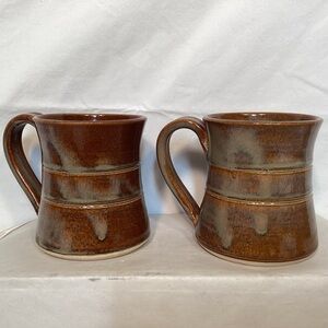Frogtown pottery Handmade Brown Glaze Mugs